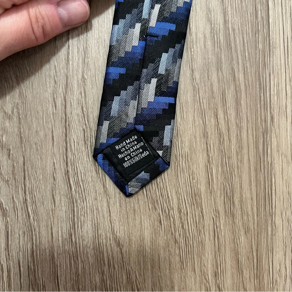 Van Heusen Blue and Black Silk Tie Bundle